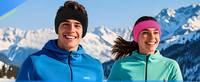 JOEYOUNG Fleece Ear Warmers for Men Women Kids - Winter Headband Ear Muffs Ear Covers for Cold Weather Running Cycling Ski