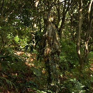 Ginsco Ghillie Suit Full Face Mask Gloves Set, 3D Leafy Camo Suit for Men, Outdoor Hunting Photography