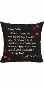 Anrkets Two Sided Printing Lover Pillow Cover I Love You Hug This Pillow Until You Can Hug Me, Valentine's Day Birthday Gifts for Girlfriend Cotton Linen Square Decorative Waist Pillowcase 18"x 18"