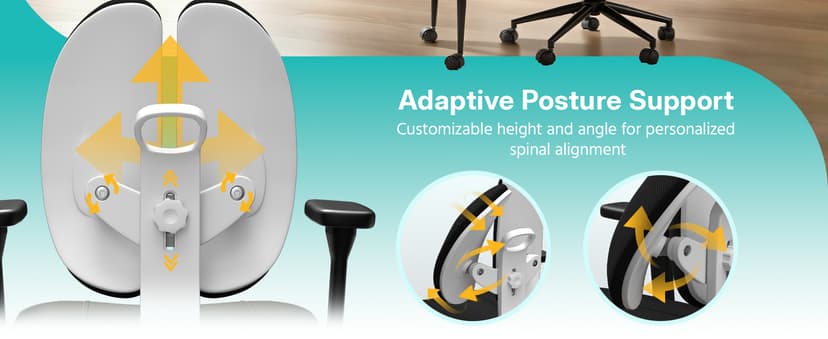 AreShark Criss Cross Office Chair with Armrest Wheels & Stretchable Rotating Footrest, Ergonomic Cross Legged Swivel Chair with Back Support& Adjustable Height for Yoga Kneeling Meditation Home Office