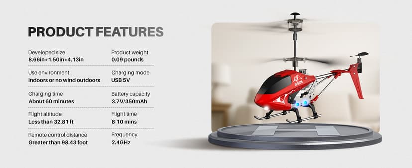 SYMA S107H-E RC Helicopter for Kids 8-12 and Beginners, Remote Control Helicopter with Altitude Hold, 2 Speed Modes, Whole Alloy Toy for Boys Girls Indoor Gift