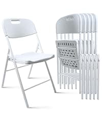 6 Pack Folding Chair, 600 lb Weight Capacity,Indoor/Outdoor Heavy Duty Foldable Chairs for Restaurants, Kitchens, Picnics, Races, Parties & Weddings. (6, Black)