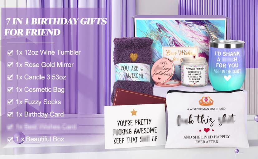 Birthday Gifts for Women Best Friend, Friendship Gift for Her, BFF Gifts for Friend Sister Bestie, Cool Gift Box for Women Female Friends Mothers Day Christmas Birthday B0CY5GJK2P
