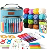 Yarniss Crochet Hooks,14 Size Crochet Set 2mm(B)-10mm(N), Ergonomic Crochet Hooks Set with Case for Beginner,Long Crochet Needles