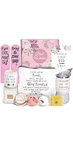 Birthday Gifts for Women Self Care Friendship Gifts, Vanilla Relaxing Spa Gifts Basket Care Package w/ Luxury Flannel Blanket 20 Oz Tumbler, Unique Mothers Day Gift Idea for Mom Her Friend Sister Wife