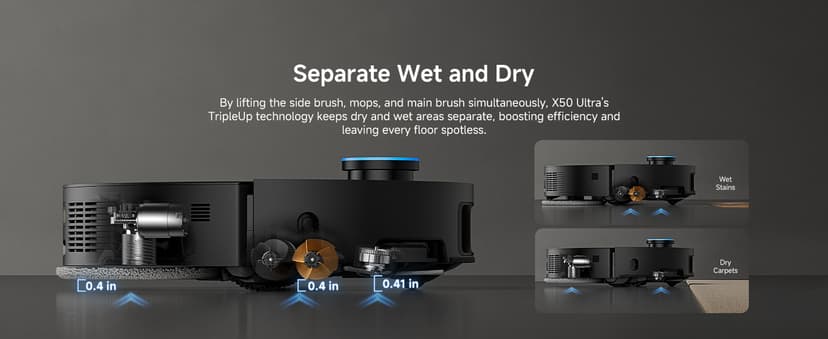 DREAME X50 Ultra Robot Vacuum and Mop with Auto-Empty and Mop Self-Cleaning, 20,000Pa Suction, Obstacle Avoidance and 360° Navigation, Corner to Edge Deep Cleaning, Detangling Brush