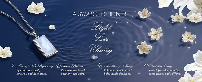 HOPE LOVE SHINE New Beginnings Rainbow Moonstone Sterling Silver Necklace for Women