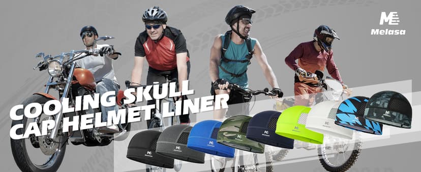 MELASA Cooling Skull Caps Helmet Liner, Lightweight Mesh Under Helmet Cycling Motorcycle Hard Hat Sweat Liner for Men Women