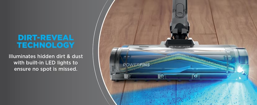Shark PowerPro Reveal Plus Cordless Vacuum, FloorDetect & Dirt-Reveal Technology, HEPA Filter, Carpet & Hard Floor, Rechargeable, Charcoal, IZ376H