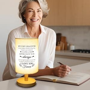 Birthday Retirement Gifta for Granny from Granddaughter, Granny Gifts for Birthday Desk Lamp with Wooden Stand Gifts for Granny from Grandkids, Granny Birthday Gifts Table Lamp B0CZ3FPV4P