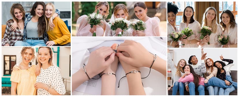 GBTBYS 2/3/4 PCS Best Friend Bracelet for Women Men, Matching Bracelets for Couples, Partners in Crime Bracelets, Handcuff BFF Friendship Bracelet Birthday Gifts for Her Him