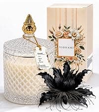 Decorative Soy Candles Birthday Gifts for Women, Elegant Glass Jar, 14.8oz, 80Hr Long Lasting Burn, Luxury Candles for Women VIONAMI Queen of The Night Rare Flower Fragrance Luxury Scented Candle Gift B0FBMNBQ3D