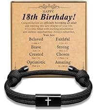 Birthday Philippians Confirmation Baptism Gifts for 9 10 11 13 16 18 21 Years Old Boy, Soccer Baseball Basketball Accessories PEALICIOUS Cross Bracelet for Boys, Joshua Birthday Son Gifts for Teens B0GJ54CQ6W