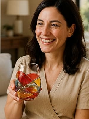 Sagrada Barcelona Stemless Wine Glasses – Hand‑Painted Set of 1 Unique Wine Gift for Wedding, Anniversary, Housewarming & Christmas Ideal for Women & Men