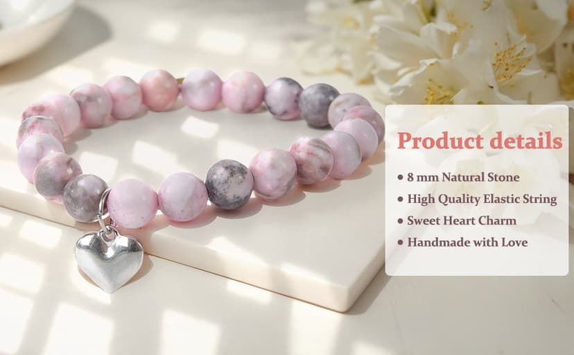 Gifts for Mom, Christmas Gifts for Mom Women, Stocking Stuffers for Women, Birthday Mothers Day gifts from Daughter Son, Unique Handmade Natural Stone Bracelet.