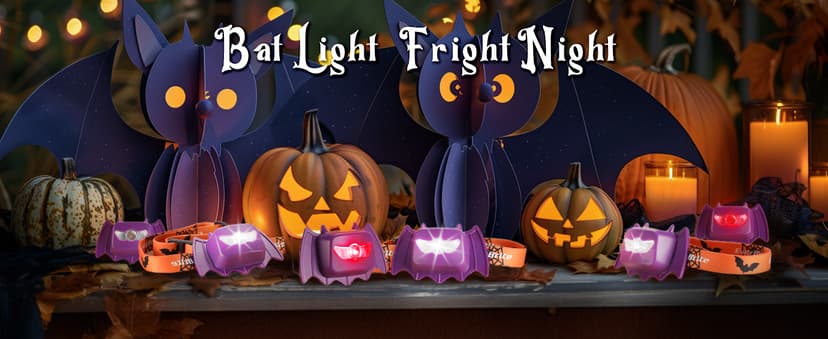 EverBrite Halloween Bat Headlamps Halloween Gifts,3 Modes Head Lamps with Warm/Red/Strobe Lights, Headlights for Halloween Party and Decorations 2 Pack