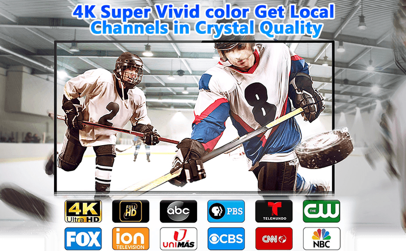 Rabbit Ears TV Antenna Indoor for Smart & Older TVs, HDTV Antenna with Adjustable Dipoles, Long Range VHF/UHF Reception, Supports 4K 1080p, Free Local Channels, Easy Setup, No Monthly Fee