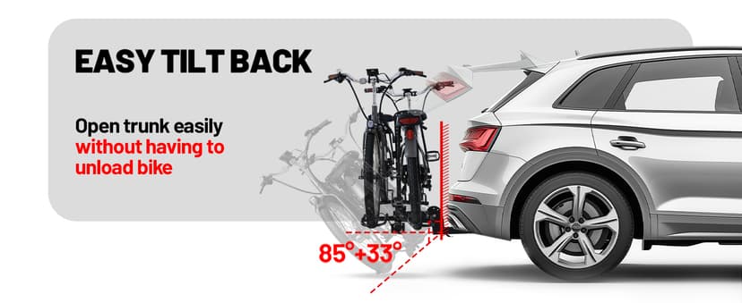 Young Bike Rack Hitch for Car - 200LB 2-Bike Rack Hitch Mount Platform Style Hitch Bike Rack,Smart Tilting & Easy Fold for Car SUV with 2 Inch Receiver,Bike Carrier Fits Up to 5-inch Fat Tire