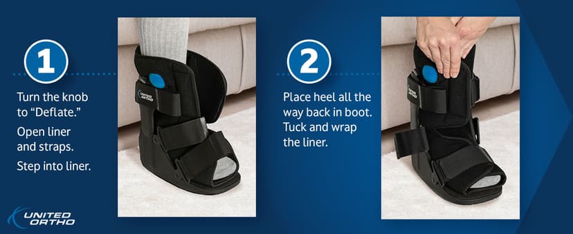 United Ortho United Ortho USA14115 Short Air Cam Walker Fracture Boot, Medium, Black