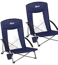 PORTAL Oversized Folding Rocking Camping Chair Portable Outdoor Rocker with High Back Hard Armrests Carry Bag, Supports 400 lbs