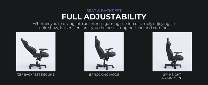 Anda Seat Kaiser 4 XL Gaming Chairs for Adults - Ergonomic Gray Fabric Gaming Chairs with 6DArmrest, Comfortable Office Seat with Lumbar Support, Heavy Duty Wide Gamer Seat