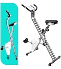 Foldable Exercise Bike for Small Apartments, Stationary Bikes for Home, Indoor Portable Cycling Bike with 16-Level Magnetic Resistance, 260LBS Capacity, 5.5 LBS Flywheel, for Small Space Workout 816