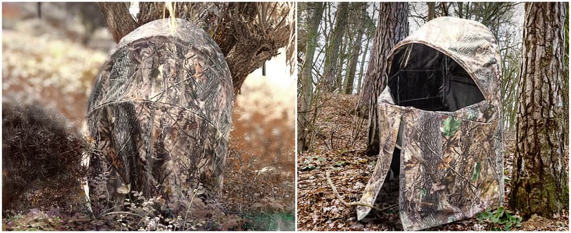 Hunting Blinds with Chair Pop Up Ground Blinds with Carrying Bag Portable 1-Person Hunting Tent for Deer & Turkey Hunting