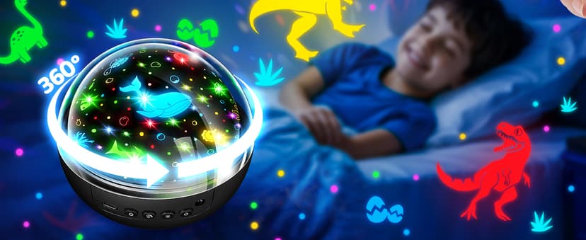 Staryou Dinosaur Toys for Kids 3-5, 【Remote+3 Films+93 Effects】 Dinosaur Toys for Kids 2-4, 【3 Timer+5 Brightness】 3 Year Old Boy Gift, Rotate 3 Year Old boy Birthday Gift, Boys Christmas Gifts Boys