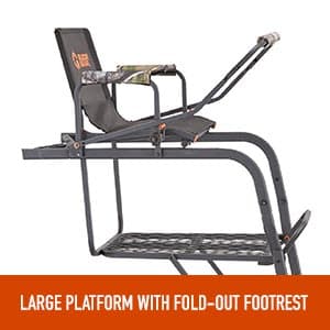 Guide Gear 15.5' Ladder Tree Stand for Hunting with Mesh Seat, Hunting Gear, Equipment, and Accessories