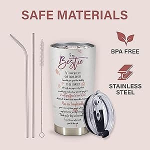 Best Friend Tumblers - You Are My Person 20oz - Perfect Gifts for Best Friends, Friendship Gifts