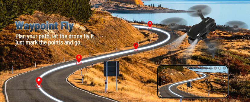 Mini Drone with Camera, 4K HD FPV Drone for Beginners,Brushless Motor, Altitude Hold, Gesture Selfie, One key Return/Emergency Stop,3D Flips, Waypoint Fly, 2 Batteries,Foldable RC Quadcopter.