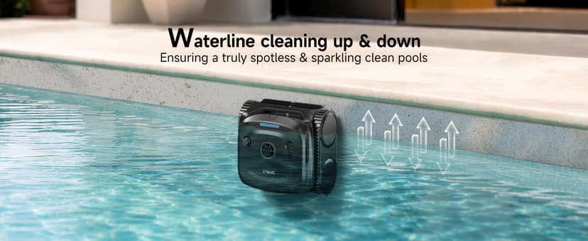 WYBOT C2 Cordless Robotic Pool Cleaner, Pool Vacuum Robot for Inground Pools with Dual Filter, Lasts 180 Mins, Wall & Waterline Cleaning, Smart Weekly Timer, OTA Upgarded (Dark Black)