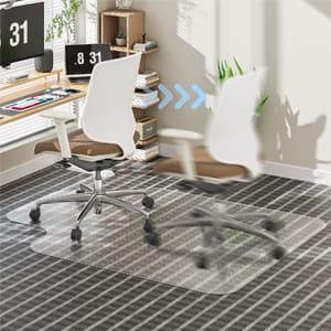 Tonaus Office Chair Mat for Carpet, 48"×36" Desk Chair Mat T-Shape Carpet Protector Mat for Office Chair, Transparent 2.2mm Thick T-Shape Floor Protection with Non-Slip Studded
