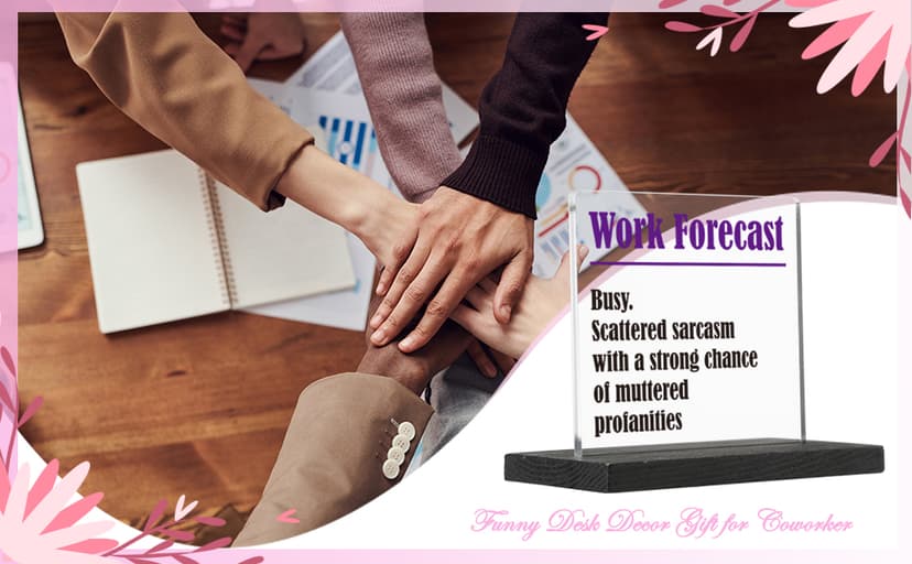 THRXOBN Cute Desk Decor for Coworker, Funny Profanity Gift for Work Colleague, Employee, Joke Birthday Office Gift for Coworker,Transparent Acrylic Desk Decoration, WYZ1