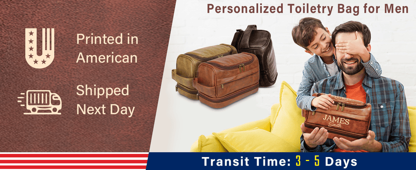 Personalized Toiletry Bag for Men, Custom Toiletries Bag Gifts for Men, Him, Birthday, Anniversary, Graduation, Groomsmen, Dad, Husband, Boyfriend, Leather Engraved Travel Cosmetic Shaving Hygiene Bag B0DZ6SCD7C