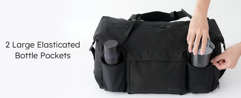 kookoomia Gym Bag for Men with Shoes Compartment and Wet Pocket Convertible Duffle Bag and Gym Backpack Waterproof Sports Bags for Men with 2 Bottle Holders Multipurpose Weekender Overnight Bag -Black