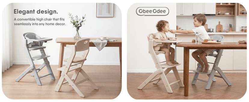 Obee Odee Full-Body Washable Baby High Chair with Soft Cushion, Adjustable for 6 Months to 220 Lb - Multifunctional and Convertible High Chairs for Babies and Toddlers -Portable and Easy Operation