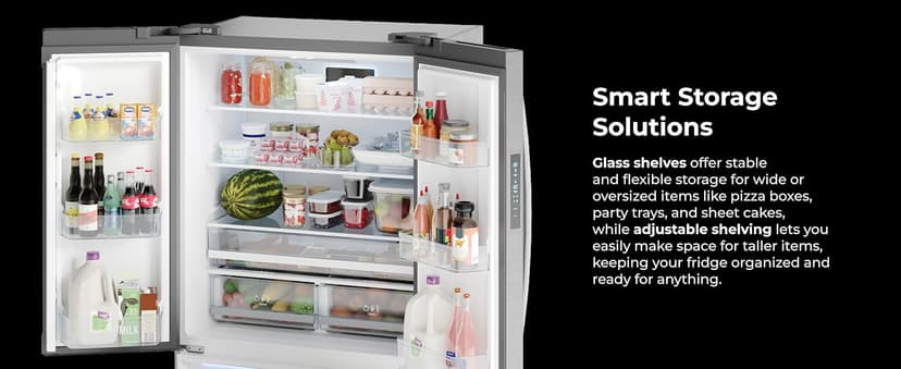Kenmore 36" French Door Refrigerator with Freezer - Accela Chill, Adjustable Shelving, Humidity Controlled Crispers, ENERGY STAR Certified, 20.3 cu. ft. Capacity, Fingerprint Resistant Stainless Steel