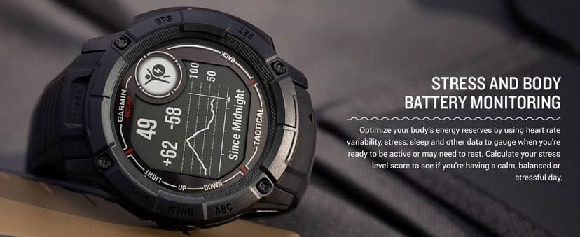 Garmin Instinct 2X Solar - Tactical Edition, Rugged GPS Smartwatch, Built-in Flashlight, Ballistics Calculator, Solar Charging Capability, Coyote Tan