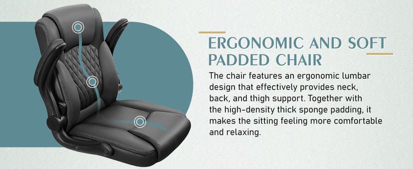 Leather Office Chair, PU Home Computer Desk Chairs with Ergonomic Back Support, 360°Swivel Free,Small Gmaing Chair with Wheels and Adjustable Armrests, for Short People Use, Black