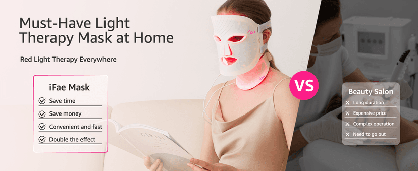 850nm Near Infrared (NIR), 7 Mode Portable LED Face Mask for True Anti-Wrinkles Skincare at Home Red Light Therapy Mask for Face and Neck with 396 LEDs B0GF25FKF4