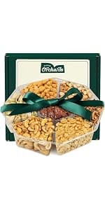 7 Sectional Platter With a Variety of Freshly Roasted Nuts, Beautifully Packaged Gift for Birthday Nuts Gift Basket B0CGVVR2H9