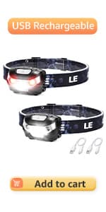 Lepro HeadLamp, 2 Pack Super Bright LED Head lamp with 6 Lighting Modes, Waterproof, Battery Powered LED Lightweight Headlight for Cycling Running Camping for Kids Adults