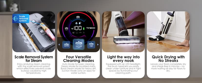 Tineco Floor ONE S7 Steam Cordless Wet Dry Vacuum Steam Mop All-in-One, Floor Washer for Sticky Mess Clean Up on Hard Floors with Digital Display, Self-Cleaning, Edge Cleaning, Safe for Kids & Pets