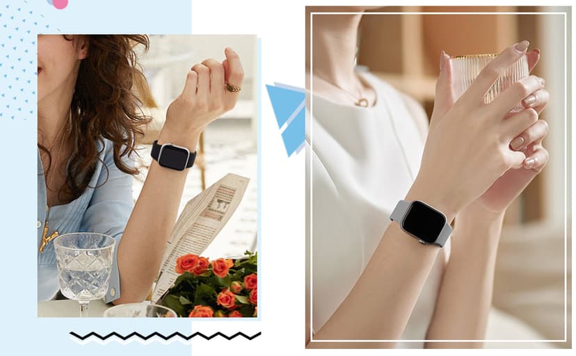 Meliya Band for Apple Watch Series 8 SE 7 6 5 4 3 2 1 45/41/40/44/38/42mm Women Men Soft Replacement Silicone Band for iWatch