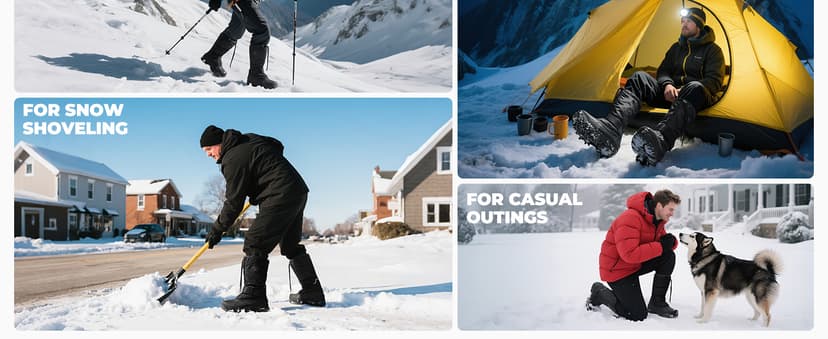 NORTIV 8 Men's Waterproof Winter Snow Boots Insulated Fur Liner Lightweight Outdoor Tall Boots