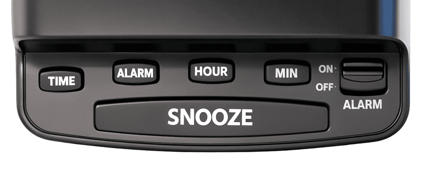 Sharp Digital Alarm Clock with Keyboard Style Controls, Battery Back-up, Easy to Use with Simple Operation, Black Case with Red LED Display