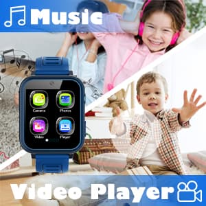 Smart Watch for Kids Age 3-12, Kids Smart Watch Boys with 24 Games HD Touch Screen Pedometer Camera Music Player Alarm Clock Flashlight 12/24 hr Toys for 6 7 8 9 10 Year Old Boy Birthday Gift