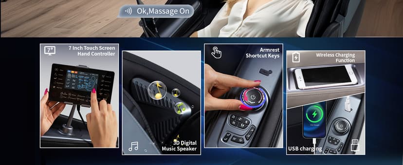 HealthRelife 4D Massage Chair Full Body Zero Gravity Recliner - 55“ SL-Track,15 Auto Modes,11 Massage Technique,40 Airbags Massage,with Yoga Stretch,APP Control,Shiatsu Foot Massage(Black)