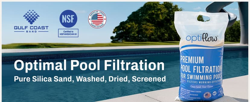 Pool Filter Sand, Premium Filtration with Pure Silica Formula, 50 Lbs - Swimming Pool System Accessories and Supplies for Cleaning and Maintenance